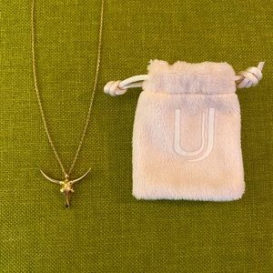 Uncommon James Fighter necklace- 14k-gold plated brass longhorn